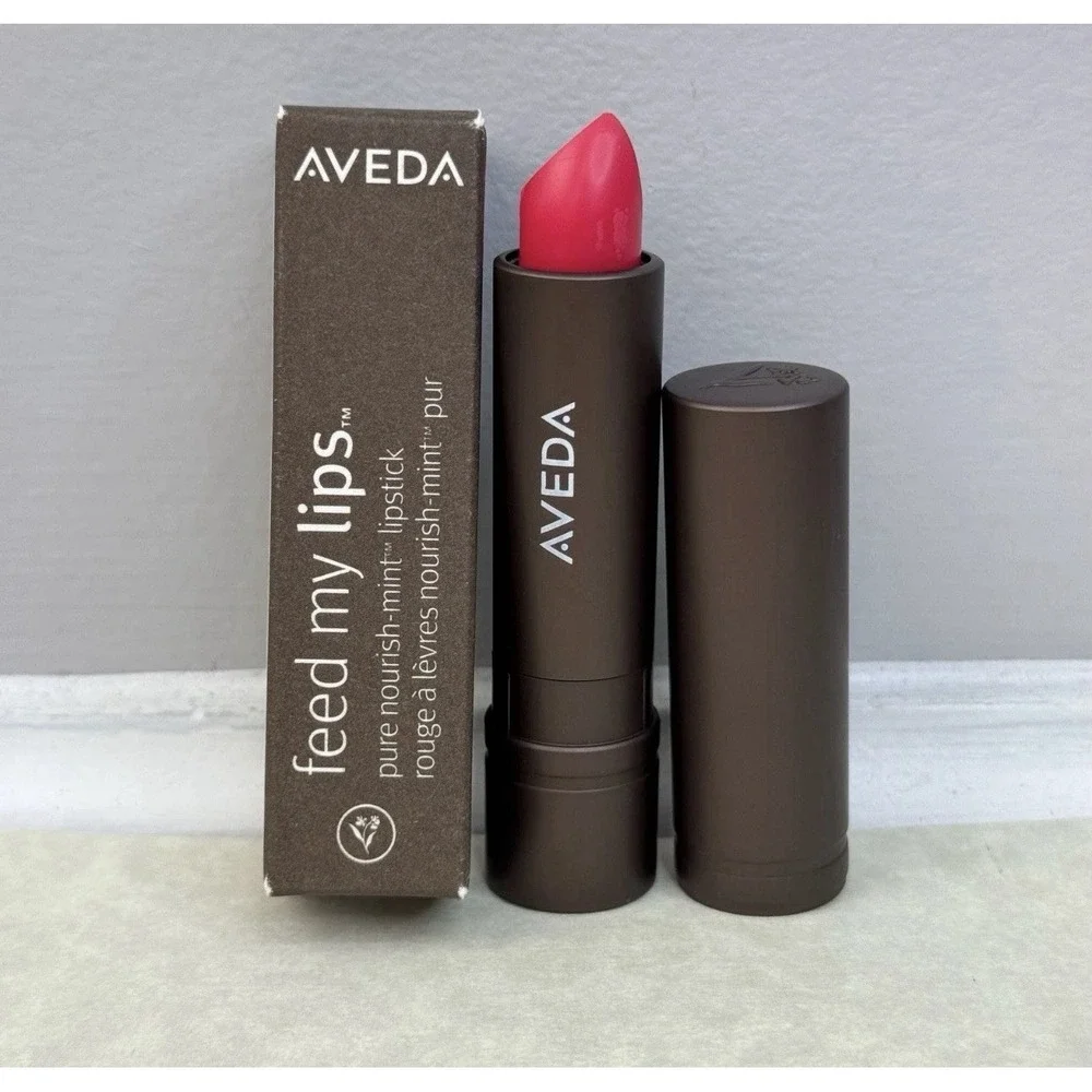 AVEDA Lipstick 23 Watermelon Feed My Lips Pure Nourish-Mint Long-Wearing Satin